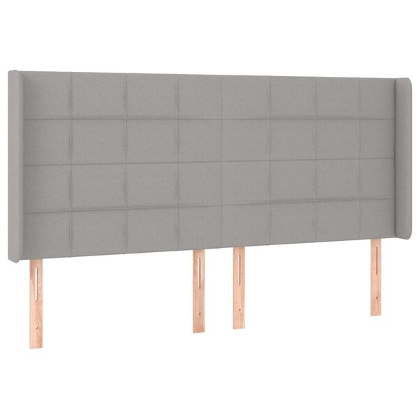 vidaXL S&auml;nggavel LED ljusgr&aring; 203x16x118/128 cm tyg