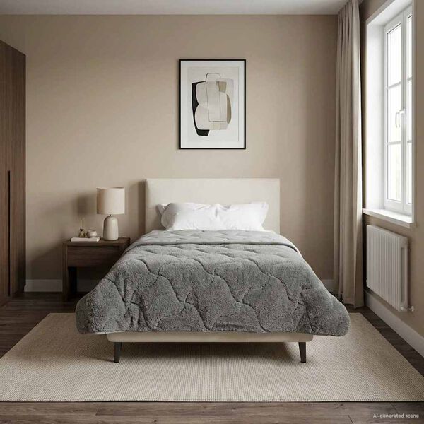 vidaXL Full &Aring;rs-Duvet Quiltad Antracit 140 x 220 cm