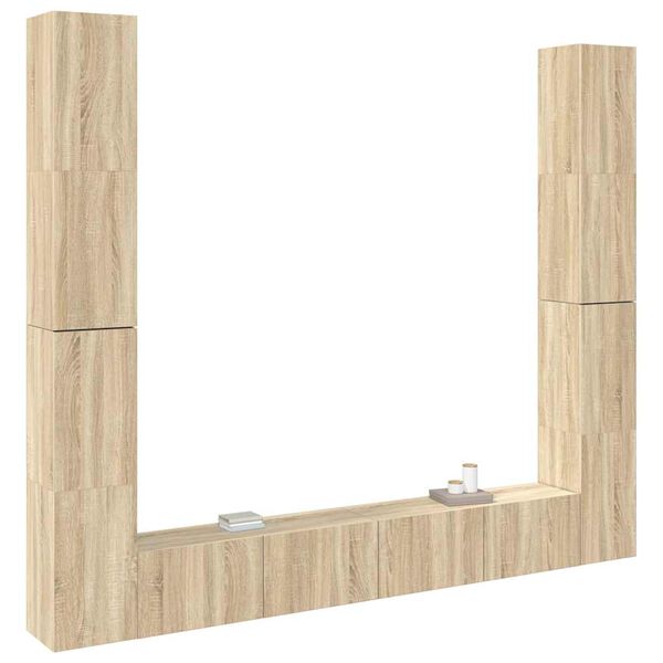 vidaXL TV-skåp 6 delar sonoma-ek konstruerat trä