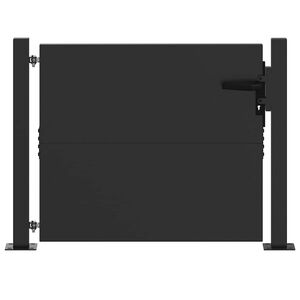 vidaXL Tr&auml;dg&aring;rdsgrind med l&aring;s Svart 110 x 105 cm Pulverlackerat st&aring;l