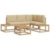vidaXL Utomhussoffset 4 Stycke Vit och Beige Polyester