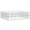 vidaXL Husdjursbur svart 52 paneler 245x210x70 cm st&aring;l