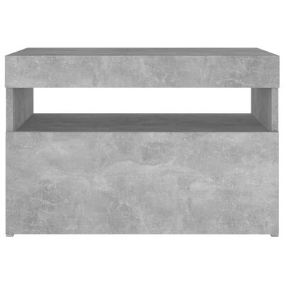 vidaXL Sängbord med LED-belysning 2 st betonggrå 60x35x40 cm
