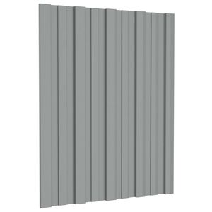 vidaXL Takpanel 12 st Gr&aring; 60 x 45 cm Galvaniserat st&aring;l