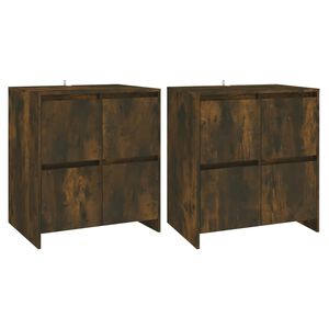 vidaXL Sk&auml;nkar 2 st r&ouml;kf&auml;rgad ek 70x41x75 cm konstruerat tr&auml;