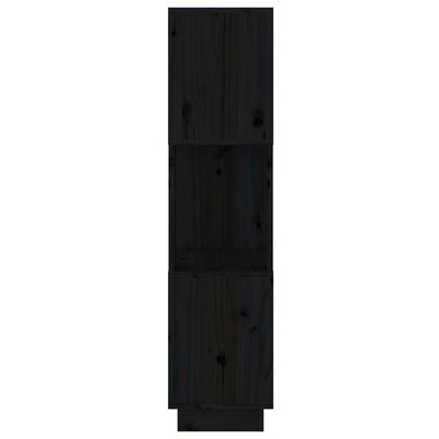 vidaXL Bokhylla/rumsavdelare svart 51x25x101 cm massiv furu