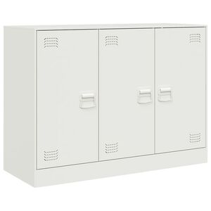 vidaXL Sk&auml;nk vit 99x39x73 cm st&aring;l