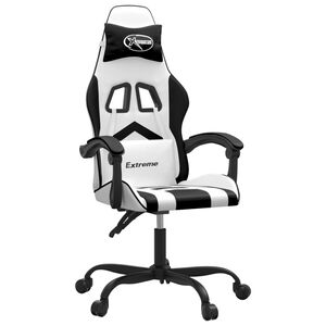 vidaXL Gamingstol vit och svart konstl&auml;der