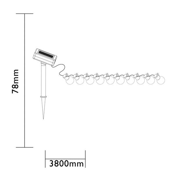 Luxform Partyslinga med 10 LED-lampor Menorca soldriven