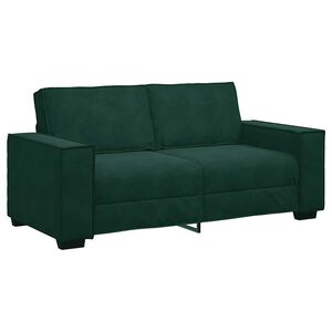 vidaXL Soffa 2-sits m&ouml;rkgr&ouml;n 180x78x84 cm sammet