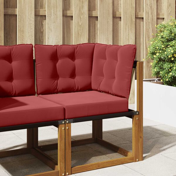 vidaXL Utomhus Soffa Kudde 3 pcs Vinr&ouml;d Polyester