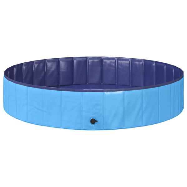 vidaXL Hopf&auml;llbar hundsimingspool Bl&aring; 160 x 160 x 30 cm PVC