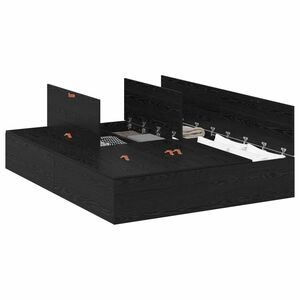 vidaXL F&ouml;rvaringss&auml;ngram Svart Ek 160 x 200 cm Konstruerat tr&auml;