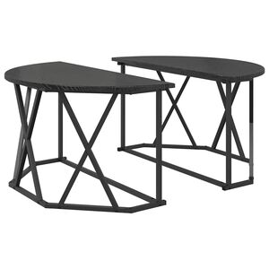 vidaXL Kaffeebord Svart Ek 80 x 80 x 42 cm Konstruerat tr&auml; och st&aring;l