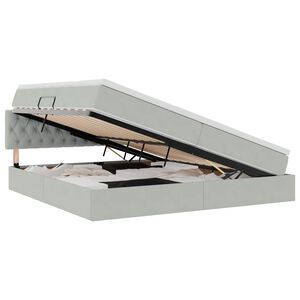 vidaXL F&ouml;rvaringss&auml;ng med madrass Ljusgr&aring; 200 x 200 cm Sammet