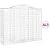 vidaXL Gabioner b&aring;gformade 13 st 200x50x160/180 cm galvaniserat j&auml;rn