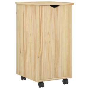 vidaXL Rullande sk&aring;p med hjul Brun 34 x 39 x 65,5 cm Massiv furu