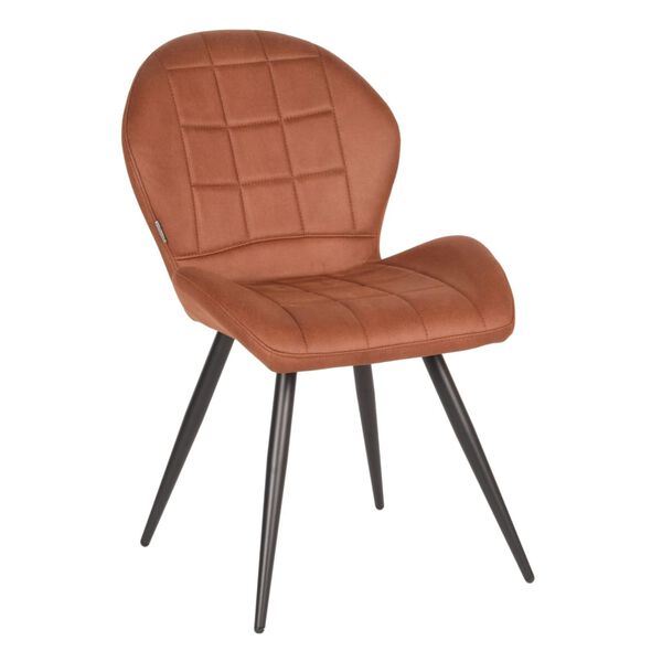 LABEL51 Matstol 2 st Sil 51x64x87 cm cognacsf&auml;rgad mikrofiber