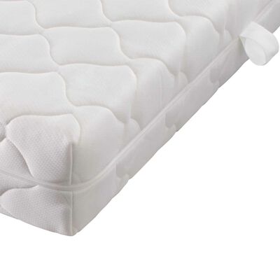 vidaXL Säng med LED och madrass ljusgrå tyg 180x200 cm