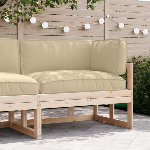 vidaXL Pallkuddset 3 pcs Beige Oxford Tyg