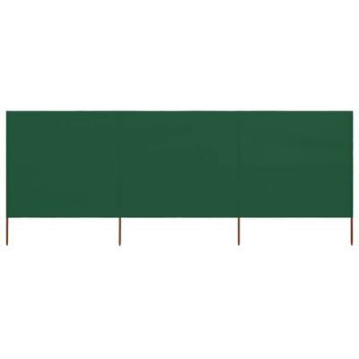 vidaXL Vindskydd 3 paneler tyg 400x80 cm grön