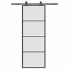 vidaXL Skjutd&ouml;rr med beslag svart 76x205 cm ESG-glas