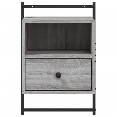 vidaXL Sängbord väggmonterat grå sonoma 40x30x61 cm konstruerat trä
