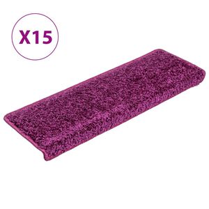 vidaXL Trappmattor 15 st 65x21x4 cm violett rektangul&auml;r kant