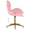 vidaXL Snurrbara matstolar 2 st rosa sammet