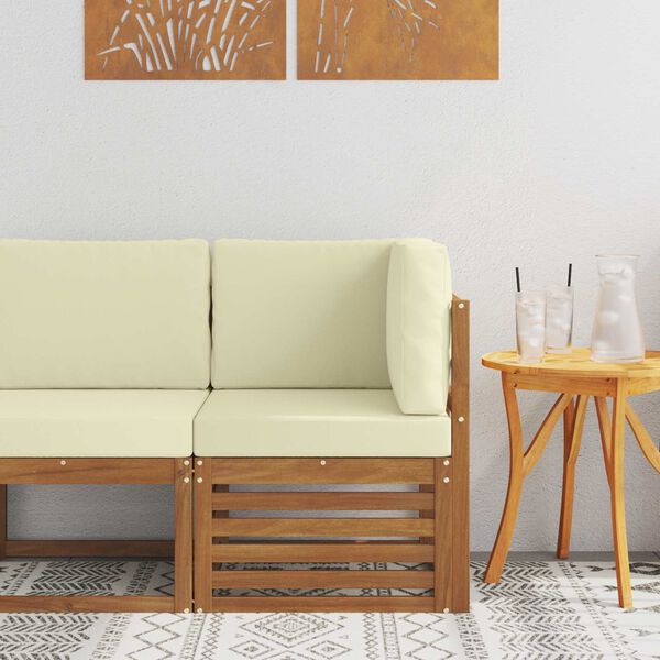 vidaXL Uteh&ouml;rnsoffa Massivt Akaciatr&auml; Naturf&auml;rg