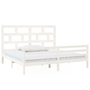 vidaXL S&auml;ngram vit massiv furu 200x200 cm