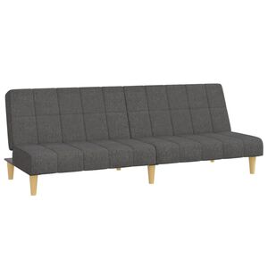 vidaXL B&auml;ddsoffa 2-sits m&ouml;rkgr&aring; tyg
