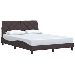 vidaXL Bed Frame without Mattress Dark Brown 120x200 cm Fabric