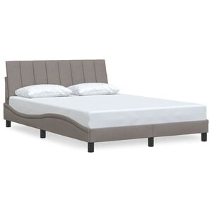vidaXL Bed Frame without Mattress "Hanko" Taupe 140x190 cm Fabric