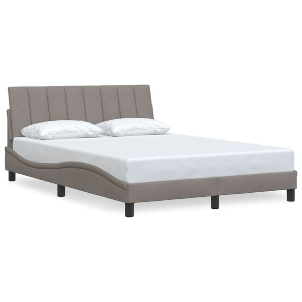 vidaXL Bed Frame without Mattress "Hanko" Taupe 140x190 cm Fabric