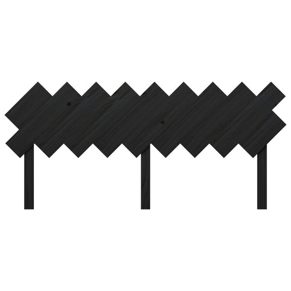 vidaXL Sänggavel svart 178x3x80,5 cm massiv furu