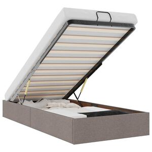 vidaXL Ottoman s&auml;ngram utan madrass taupe 100x200 cm tyg