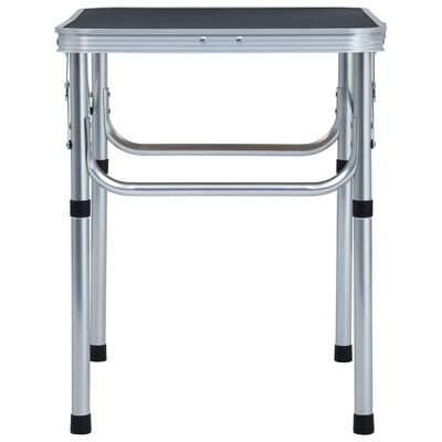 vidaXL Hopfällbart campingbord grå aluminium 60x45 cm