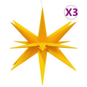 vidaXL Stj&auml;rnor med LED-belysning 3 st vikbar gul 100 cm