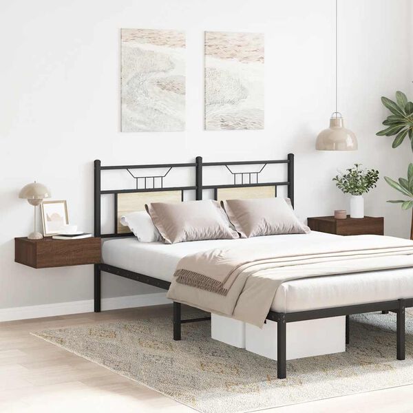 vidaXL Sv&auml;vande s&auml;ngbord 2 st brun ek 40x30x15cm konstruerat tr&auml;