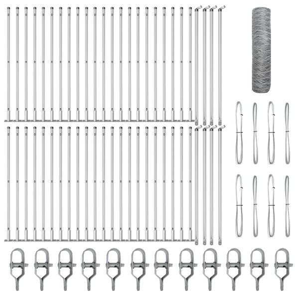 vidaXL St&auml;ngselstolpe Silver 100 x 0,5 m (50 mm n&auml;t) St&aring;l