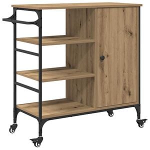 vidaXL K&ouml;ksvagn Artisan Ek 87.5 x 39 x 84.5 cm Konstruerat tr&auml;
