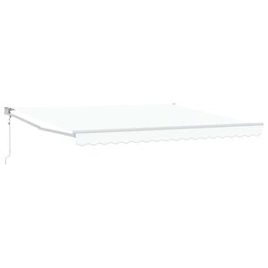 vidaXL Utf&auml;llbar markis Vit 400 &times; 300 cm Polyester och aluminium