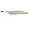 vidaXL Manuell utdragbar markis med LED-lampor Beige och vit 3 x 2 m