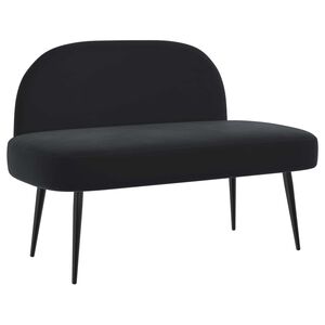 vidaXL Kl&auml;dd b&auml;nk med ryggst&ouml;d Svart 110 x 60 x 76 cm Sammet