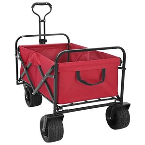 vidaXL Hopf&auml;llbar shoppingvagn med bromsar R&ouml;d 89 x 63 x 96 cm
