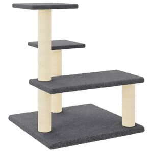vidaXL Kl&ouml;str&auml;d med sisalpelare m&ouml;rkgr&aring; 61 cm