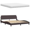 vidaXL Bed with Mattress "Hanko" Dark Brown 180x200 cm Fabric