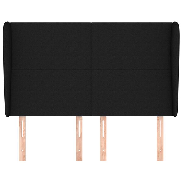 vidaXL S&auml;nggavel med kanter svart 147x23x118/128 cm tyg