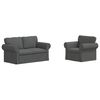 vidaXL Soffset 2 pcs M&ouml;rkgr&aring; 155 x 82 x 80 cm tyg